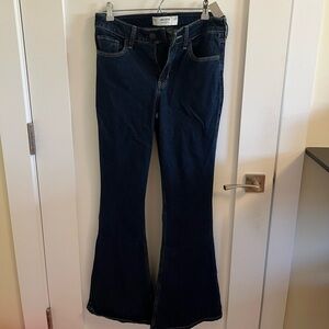 Hollister Dark Indigo High Rise Flare Jeans